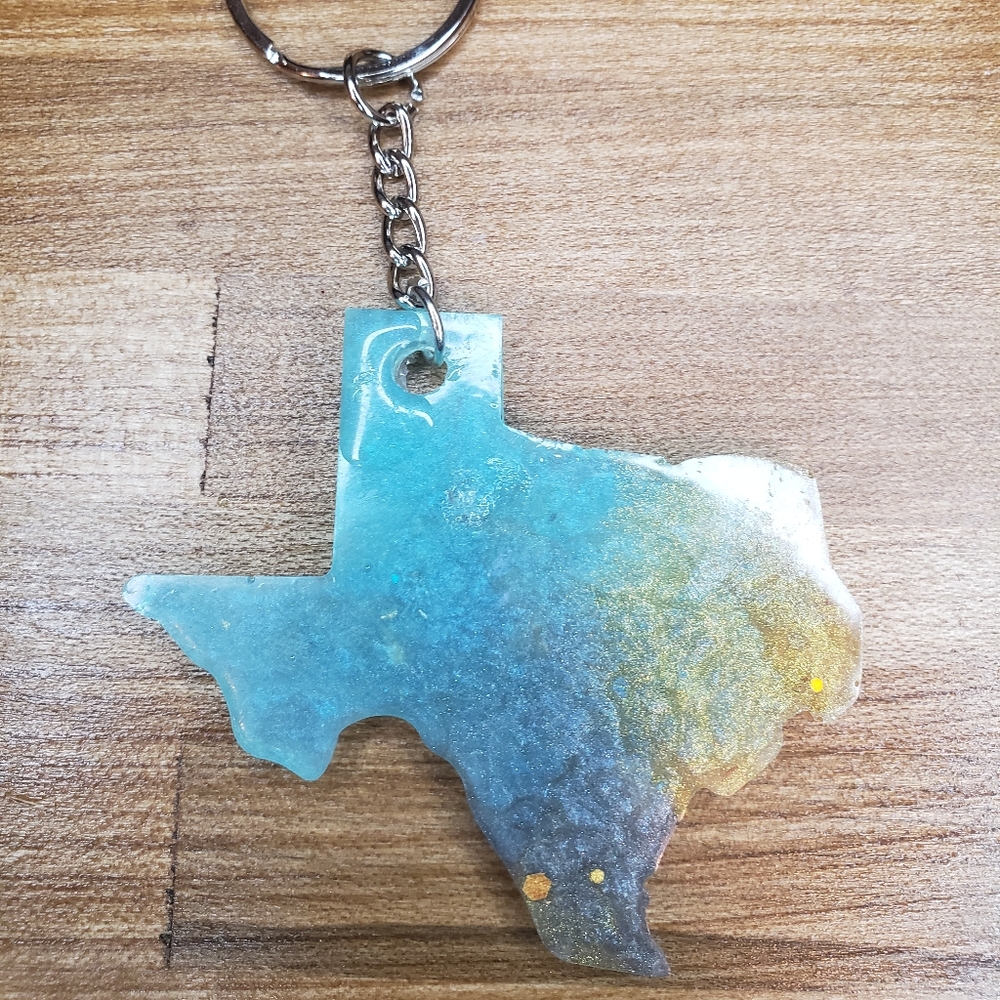 Blue & gold Texas keychain